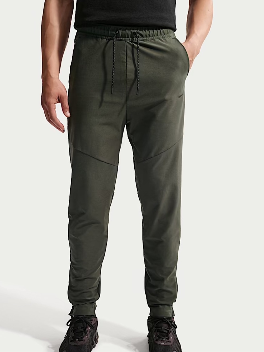 NEW Nike TechMen's Dri-FIT Shori Knit Pants Khaki/Black Sz: S